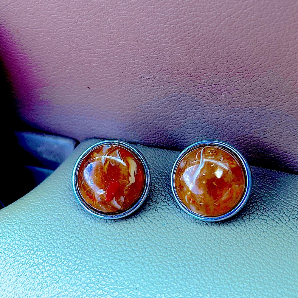 Orange Oyster Shell earrings